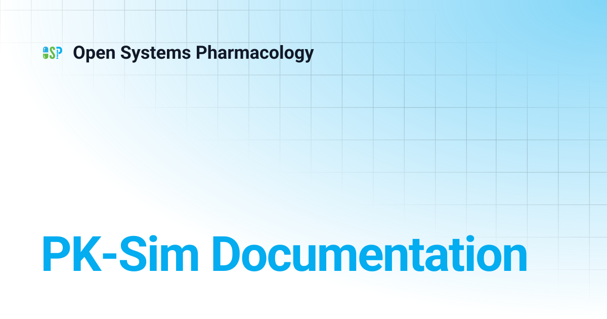 PK-Sim Documentation | v12 | Open Systems Pharmacology